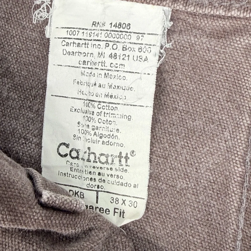 Vintage Carhartt Carpenter Pants Men 38X28 Dark Brown Dungaree Fit B11 DKB Work